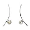 Gold Quartz Inlay Curved Bar Round Earrings, Alaska Mint