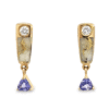 Diamonds & Tanzanite Gold Quartz Earrings, Alaska Mint