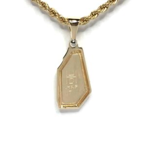 Gold Quartz Diamond Geometric Pendant