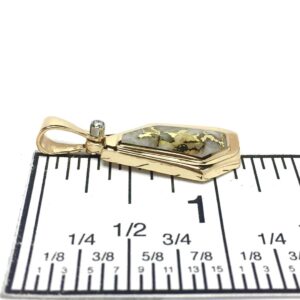 Gold Quartz Diamond Geometric Pendant
