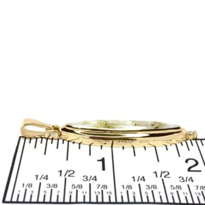 Gold Quartz Long Oval Pendant with Diamond