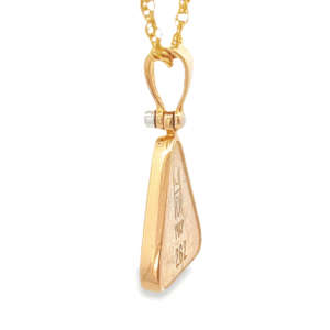 Triangle Gold Quartz & Diamond Pendant, Alaska Mint