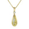 Gold Quartz Tear Drop Inlaid Pendant, Alaska Mint