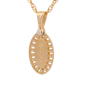 Gold Quartz Oval Pendant with Diamonds, Alaska Mint