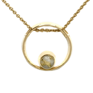 Gold Quartz Open Circle Pendant, Alaska Mint