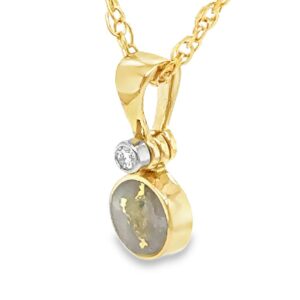 This gold quartz round pendant is a great gift to bring back from Alaska.