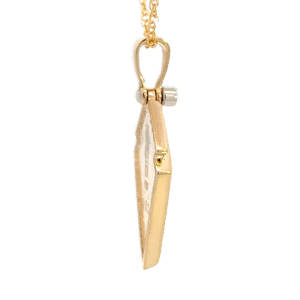 Kite Shaped Gold Quartz Diamond Pendant, Alaska Mint