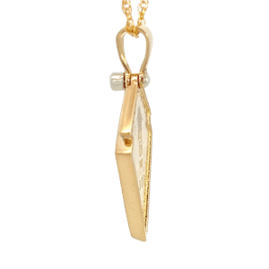 Kite Shaped Gold Quartz Diamond Pendant, Alaska Mint
