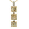 Square Drop 14k Gold Quartz 2-Tone Pendant, Alaska Mint