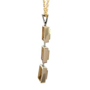 Gold quartz, Diamond, .42ct, Drop pendant, Alaska Mint, 072649 $1920