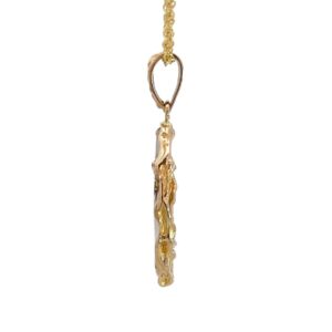 Gold quartz, .02ct Diamond, Pendant, 2x.5in, Alaska Mint, 072898 $2770