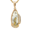 14k Freeform Diamond Gold Quartz Pendant, Alaska Mint