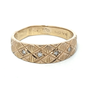 Estate 14k Gold & Diamond Mens Ring 071468
