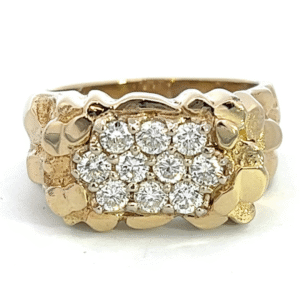 Estate 14k Yellow Gold & Diamond Mens Ring 518157