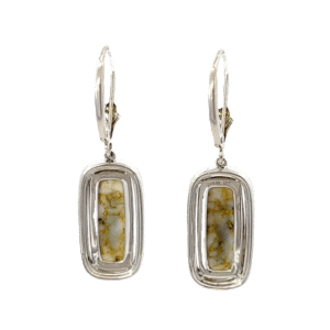 Gold quartz, Diamond, White Gold, Earrings, Alaska Mint, 072627