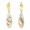 Gold Quartz Tear Drop Earrings, Alaska Mint