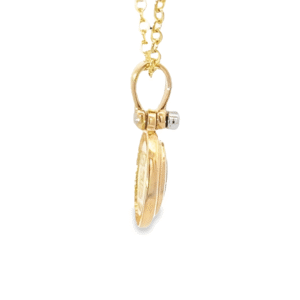 Oval Gold Quartz Inlaid Pendant, Alaska Mint