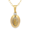 Oval Gold Quartz Inlaid Pendant, Alaska Mint