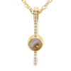 Gold Quartz Bar Design Round Inlay Pendant, Alaska Mint