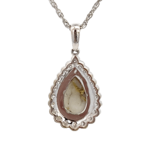 White Gold, Teardrop, Diamond, Gold Quartz, Pendant, Alaska Mint