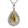 White Gold, Teardrop, Diamond, Gold Quartz, Pendant, Alaska Mint