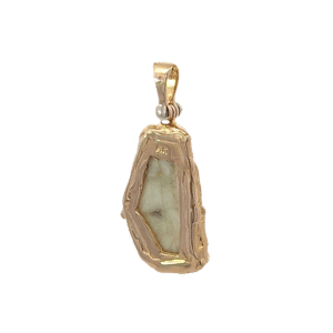 Gold quartz, freeform, pendant, Alaska Mint, 14k, 073157_1