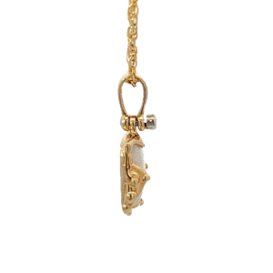 Gold quartz, freeform, pendant, Alaska Mint, 14k, 073159