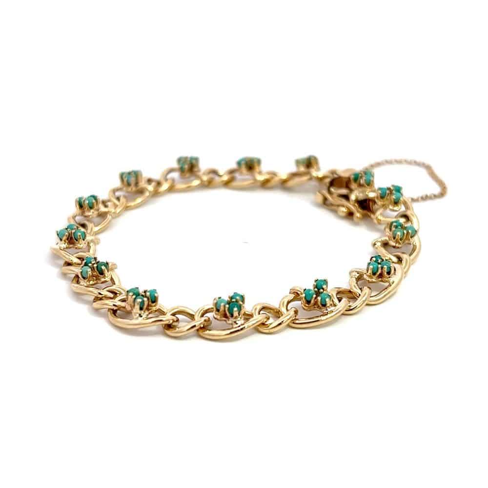Estate, Bracelet, Turquoise, Alaska Mint, 071650 $2100, 7in