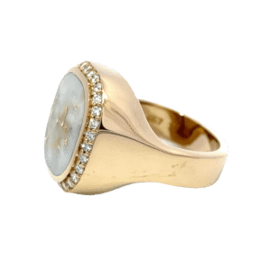 Gold quartz, Diamond, Ring, Alaska Mint, 14k, 073549 $5095