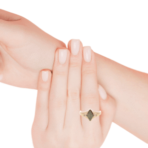 Gold quartz, Diamond Shaped, Ring, Diamond, Alaska Mint, 14k, 162G2 $1050