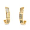 Gold Quartz Hoop Earrings 3 Section Inlaid Design, Alaska Mint