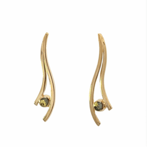 Gold quartz, Drop, Earrings, Alaska Mint, 14k, E294G2 $590