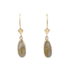 Gold quartz, Teardrop, Earrings, Leverback, Alaska Mint, 14k, FFLE085G2 $1260