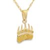 Alaskan Bear Paw Gold Nugget Pendant .75” Tall, Alaska Mint