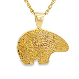Alaskan Bear Gold Nugget Pendant 1” Tall, Alaska Mint
