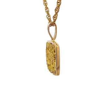 Gold nugget, Square, Pendant, Alaska Mint, 14k, PN1108N $1200