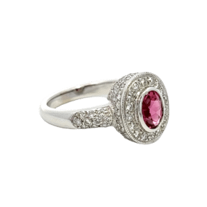 Estate, Ring, Pink Tourmaline, Diamond, Gold, Alaska Mint, Sz 6.5, 073966, $1975