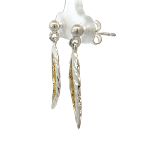 Gold Nugget, Feather, Earrings, Alaska MInt, ER-209-SS, $365