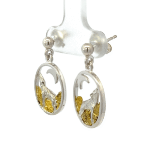Gold Nugget, Howling Wolf, Earrings, Alaska Mint, ER-256-SS, $499.99