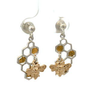 Gold Nugget, Honey Bee, Earrings, Alaska Mint, ER-519-SS, $724.99