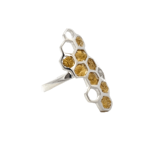 Gold nugget, Ladies Ring, Honeycomb, Sterling Silver, R-577-SS, $699.99