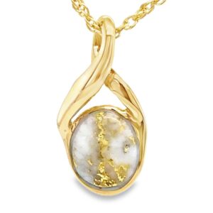 This piece of fine jewelry is a great gold quartz necklace to add to your collection