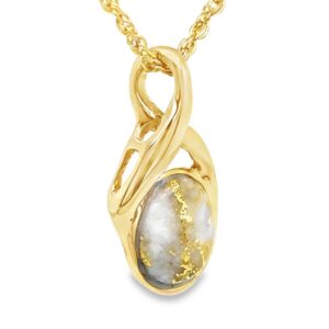This piece of fine jewelry is a great gold quartz necklace to add to your collection