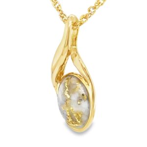 This piece of fine jewelry is a great gold quartz necklace to add to your collection