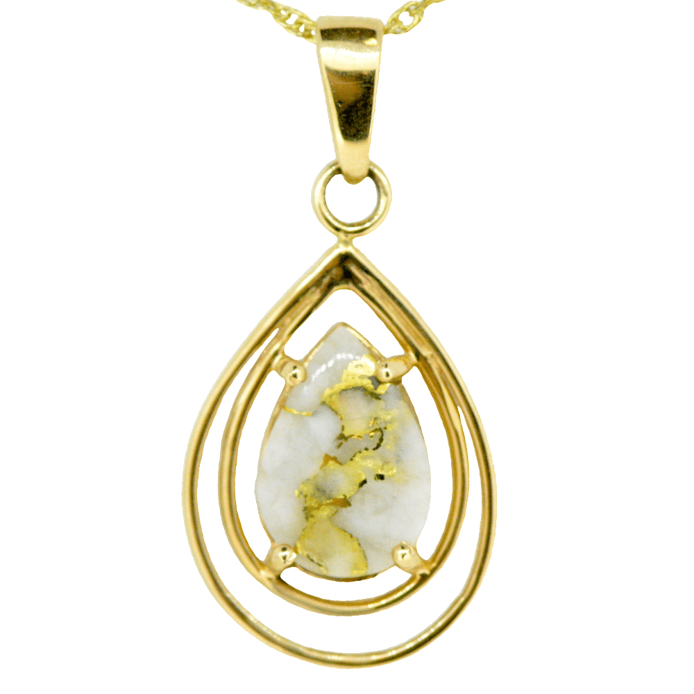 Gold quartz pendant