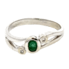 Emerald & Diamond White Gold Estate Ring, Alaska Mint