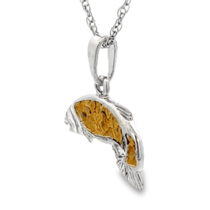 Gold Nugget Salmon Pendant, Alaska Mint
