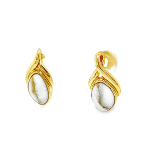 Gold Quartz Post Earrings, Alaska Mint
