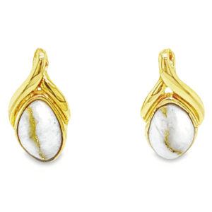 Gold Quartz Post Earrings, Alaska Mint