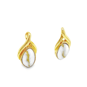 Gold Quartz Post Earrings, Alaska Mint